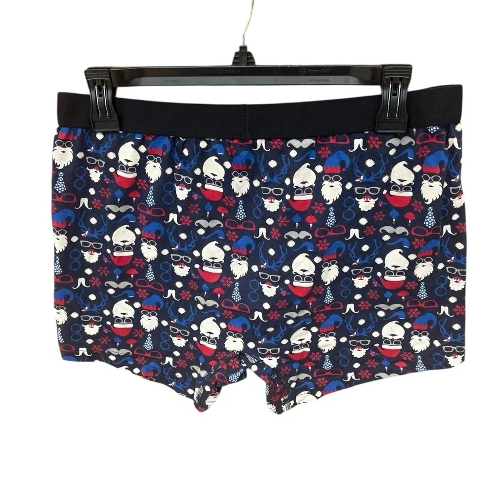 Mens Festive Red and Blue Boxer Briefs with Elastic Waistband Size L NWT